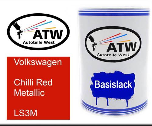 Volkswagen, Chilli Red Metallic, LS3M: 500ml Lackdose, von ATW Autoteile West.